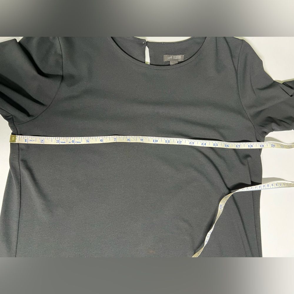 J.Jill Wearever Collection Black Knit Pleat Back 3/4 Sleeve Dress Womens Medium - Picture 7 of 7